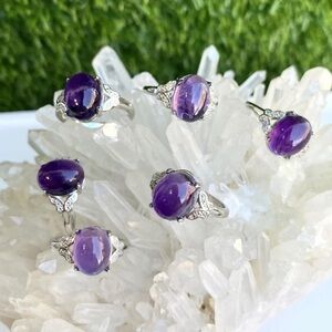 Amethyst Crystal Gemstone Ring